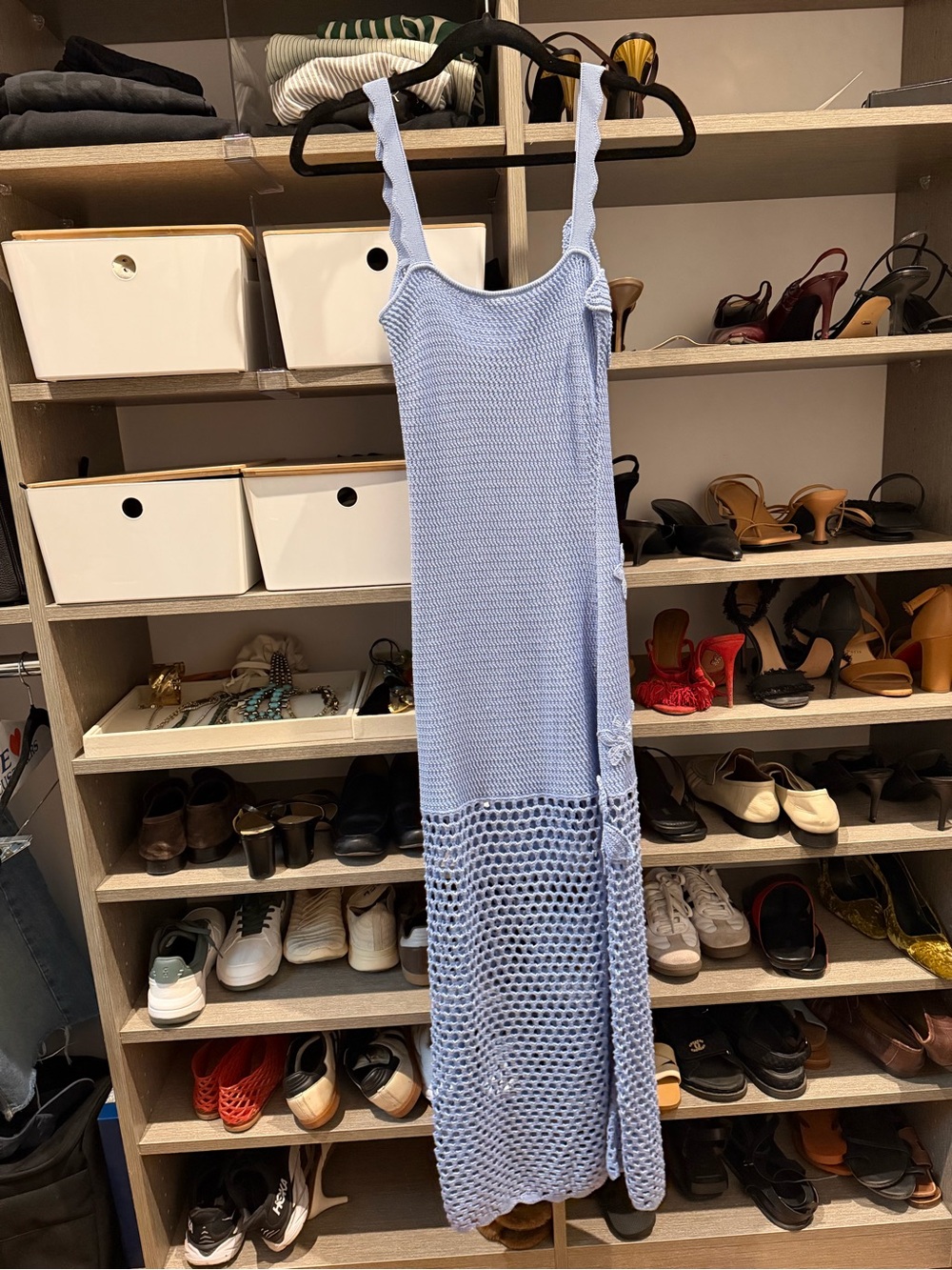 DEVON WINDSOR Light Blue Floral Crochet Maxi Dress - Picture 4 of 4